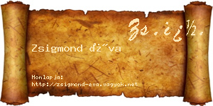 Zsigmond Éva névjegykártya