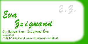 eva zsigmond business card